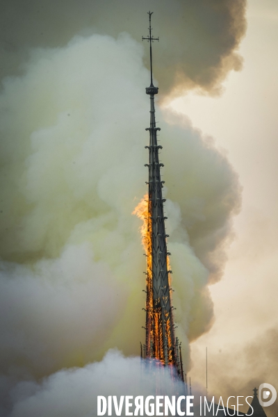 La cathédrale Notre-Dame en feu