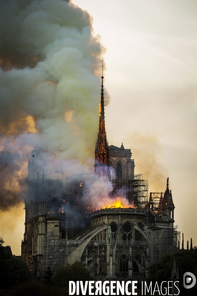 La cathédrale Notre-Dame en feu