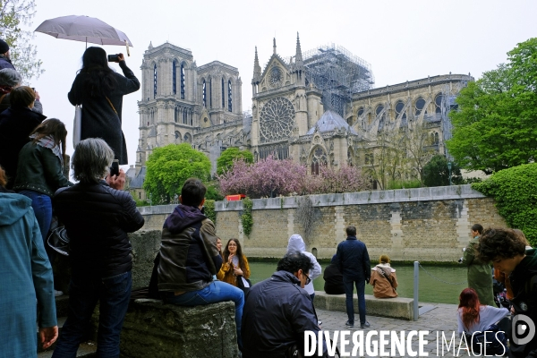 Incendie de la cathédrale Notre-Dame de Paris.Le jour d  aprés