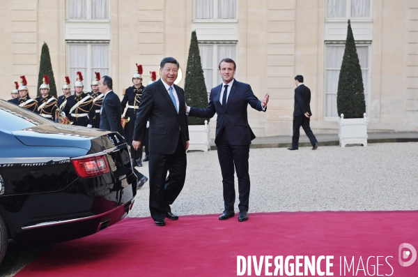 Emmanuel Macron reçoit XI Jinping