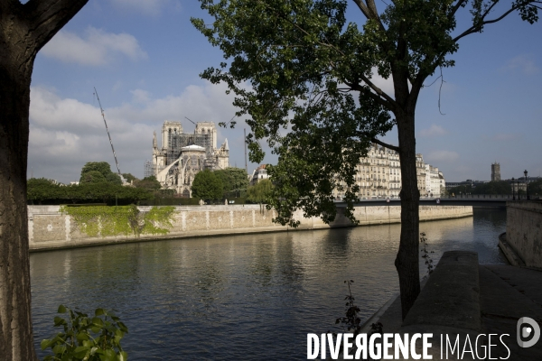 Les travaux sur la cathédrale Notre-Dame de Paris après l incendie