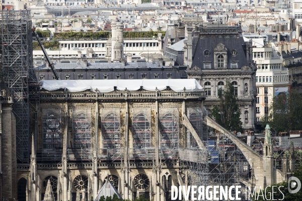 Les travaux sur la cathédrale Notre-Dame de Paris après l incendie