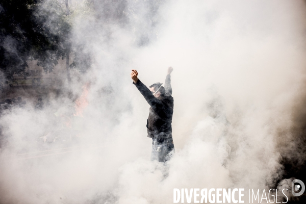 Manifestation des gilets jaunes a l occasion du defile du 1er mai, a paris.