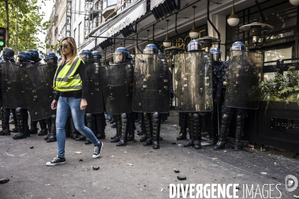 Manifestation des gilets jaunes a l occasion du defile du 1er mai, a paris.