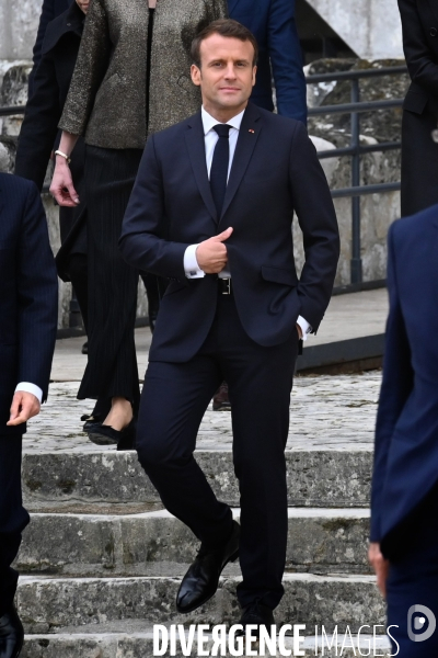 Emmanuel Macron et Sergio Mattarella,président de la République italienne  à Chambord