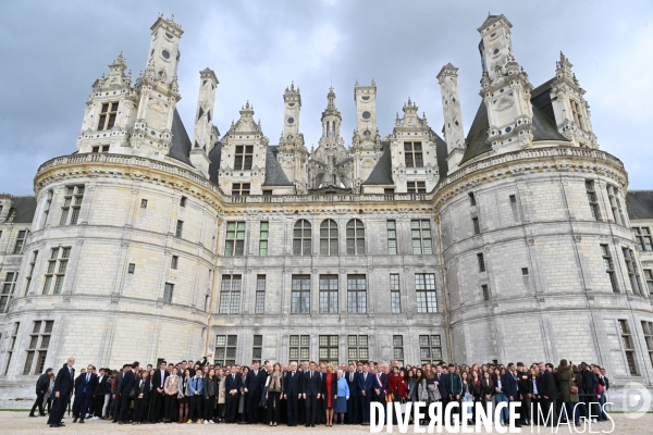Emmanuel Macron et Sergio Mattarella,président de la République italienne  à Chambord