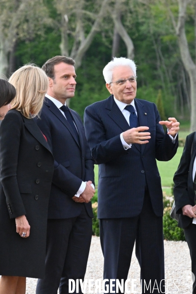 Emmanuel Macron et Sergio Mattarella,président de la République italienne  à Chambord