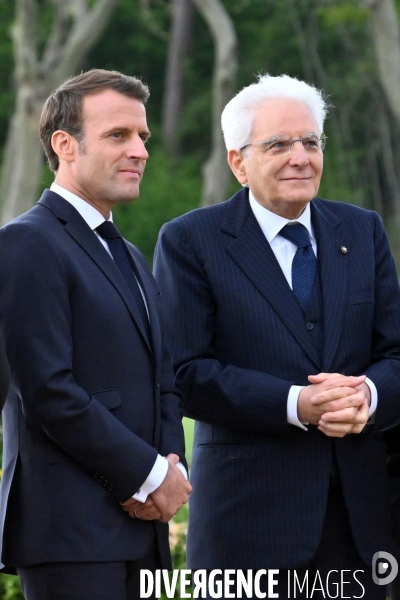 Emmanuel Macron et Sergio Mattarella,président de la République italienne  à Chambord