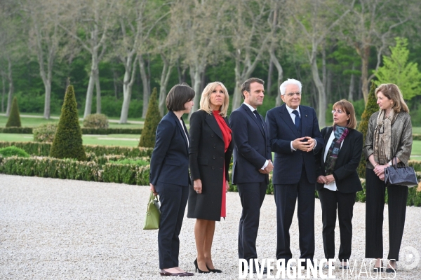 Emmanuel Macron et Sergio Mattarella,président de la République italienne  à Chambord