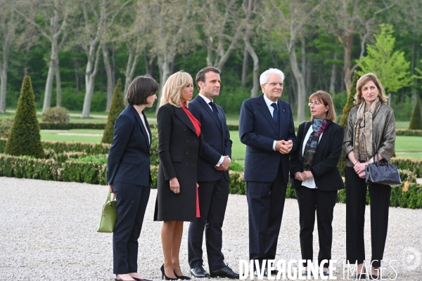 Emmanuel Macron et Sergio Mattarella,président de la République italienne  à Chambord