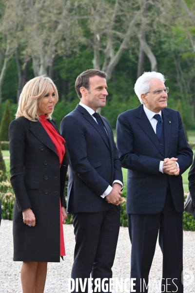 Emmanuel Macron et Sergio Mattarella,président de la République italienne  à Chambord