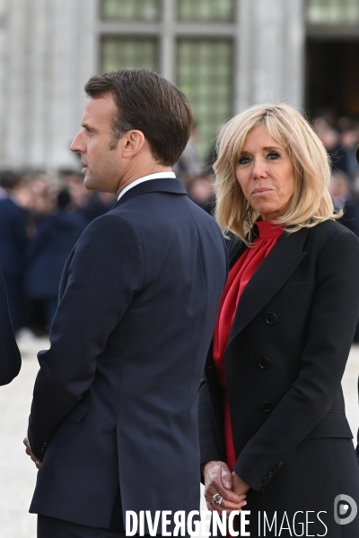 Emmanuel Macron et Sergio Mattarella,président de la République italienne  à Chambord