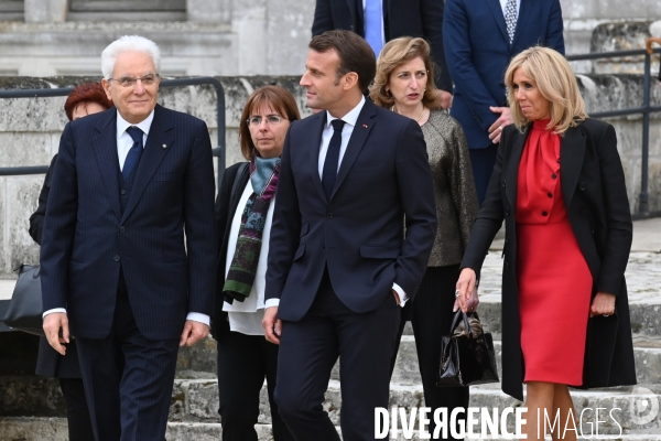 Emmanuel Macron et Sergio Mattarella,président de la République italienne  à Chambord