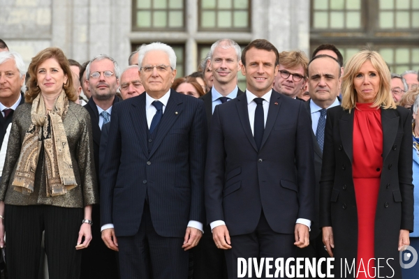 Emmanuel Macron et Sergio Mattarella,président de la République italienne  à Chambord