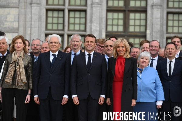 Emmanuel Macron et Sergio Mattarella,président de la République italienne  à Chambord