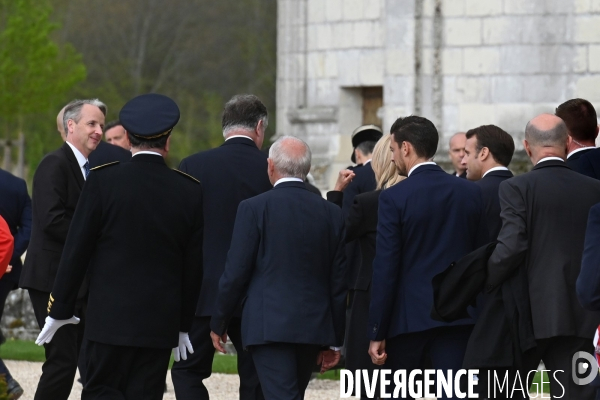 Emmanuel Macron et Sergio Mattarella,président de la République italienne  à Chambord