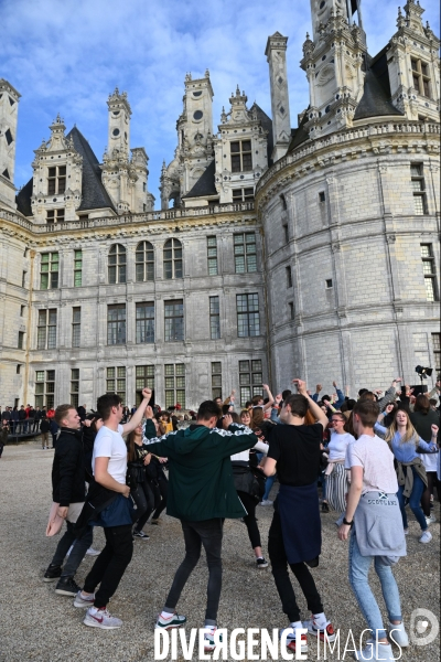 Emmanuel Macron et Sergio Mattarella,président de la République italienne  à Chambord