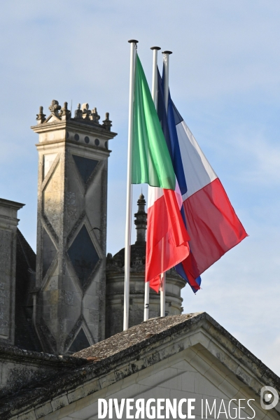 Emmanuel Macron et Sergio Mattarella,président de la République italienne  à Chambord