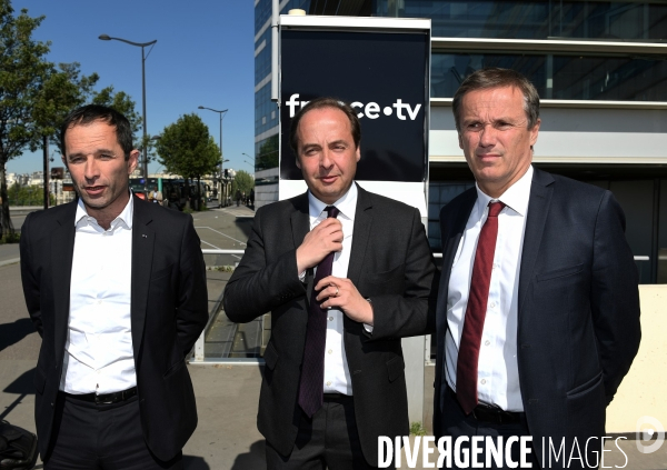 Conference de presse commune de benoit hamon nicolas dupont aignan et jean christophe lagarde