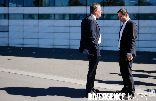 Conference de presse commune de benoit hamon nicolas dupont aignan et jean christophe lagarde