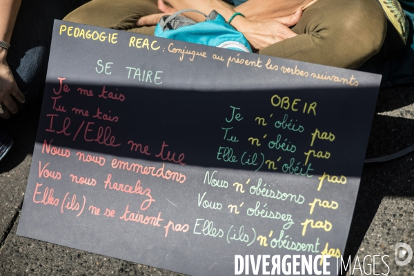 Rassemblement face au sénat contre la loi Blanquer