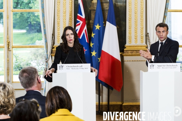 Conférence de presse d Emmanuel MACRON et de Jacinda ARDERN.