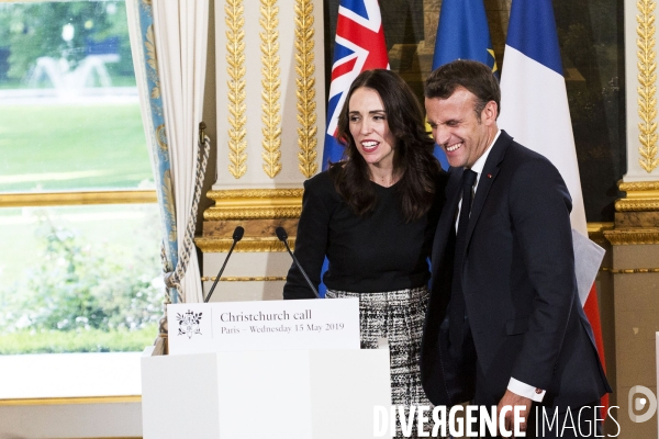 Conférence de presse d Emmanuel MACRON et de Jacinda ARDERN.