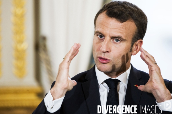 Conférence de presse d Emmanuel MACRON et de Jacinda ARDERN.