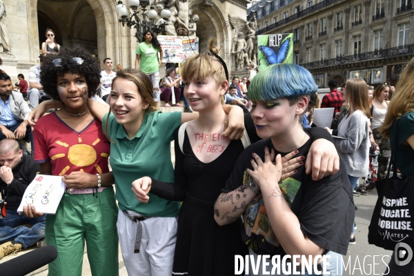 Greve mondiale pour le climat, étudiants et scolaires. Global strike for the climate with youth