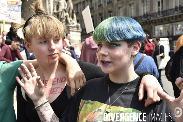 Greve mondiale pour le climat, étudiants et scolaires. Global strike for the climate with youth