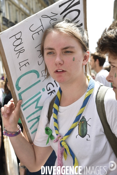 Greve mondiale pour le climat, étudiants et scolaires. Global strike for the climate with youth