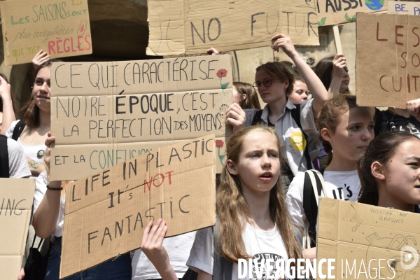 Greve mondiale pour le climat, étudiants et scolaires. Global strike for the climate with youth