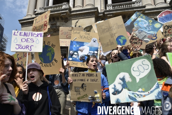 Greve mondiale pour le climat, étudiants et scolaires. Global strike for the climate with youth