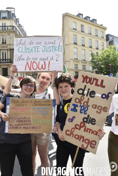 Greve mondiale pour le climat, étudiants et scolaires. Global strike for the climate with youth