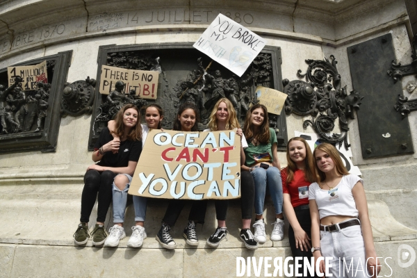 Greve mondiale pour le climat, étudiants et scolaires. Global strike for the climate with youth