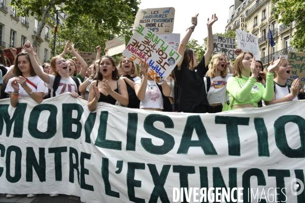 Greve mondiale pour le climat, étudiants et scolaires. Global strike for the climate with youth
