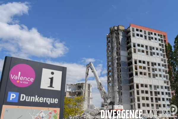 Programme national de renouvellement urbain demolition de la tour Plein Ciel à Valence