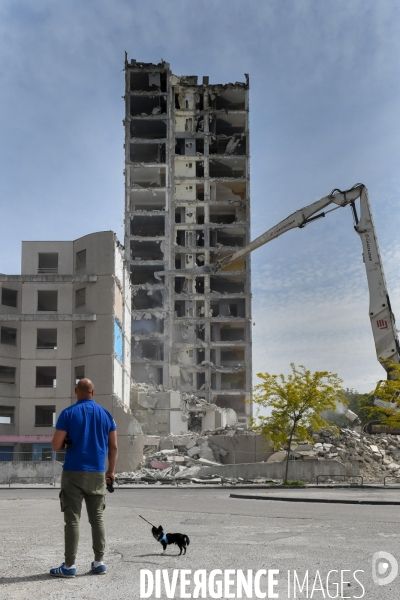 Programme national de renouvellement urbain demolition de la tour Plein Ciel à Valence