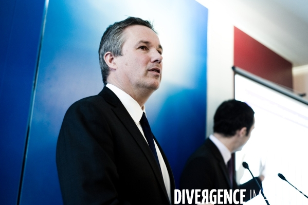 Nicolas Dupont-Aignan présente son programme économique et son QG, Paris, 15/02/2012