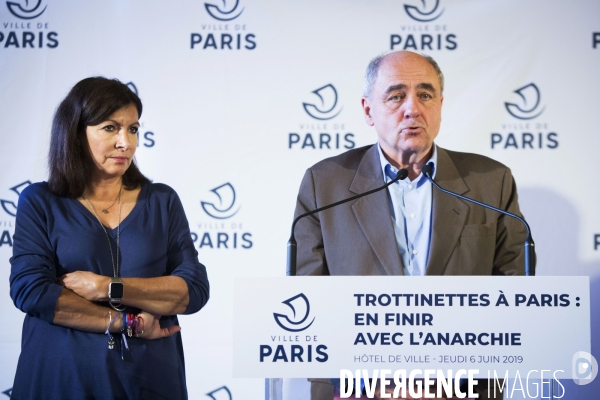 Conférence de presse d Anne HIDALGO sur le problème des trottinettes à Paris