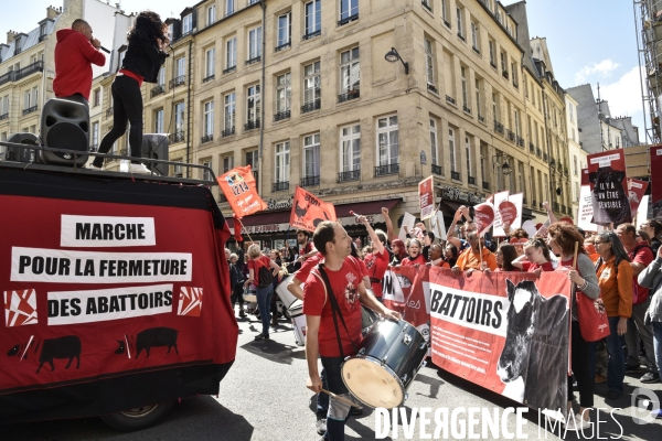 Marche L214 pour la fermeture des abattoirs 2019. Walk to the closure of slaughterhouses.