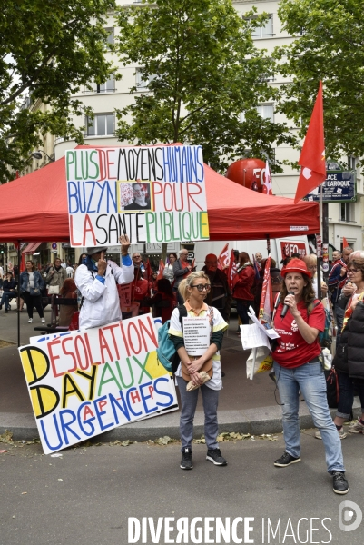 Greve nationale des hopitaux  il y a urgence , rassemblement pour la défense de l hopital public.