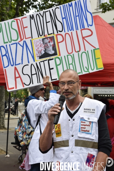 Greve nationale des hopitaux  il y a urgence , rassemblement pour la défense de l hopital public.