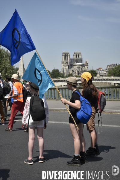 Action SUR LE PONT, REBELLION organisée par extinction rebellion. Action SUR LE PONT REBELLION organized by extinction rebellion.