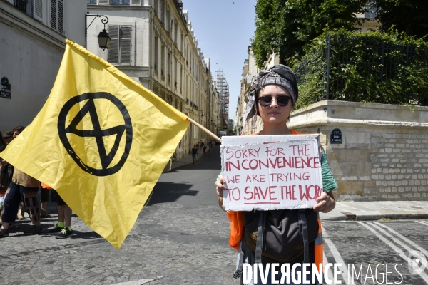 Action SUR LE PONT, REBELLION organisée par extinction rebellion. Action SUR LE PONT REBELLION organized by extinction rebellion.