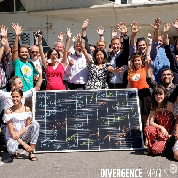 La coopérative Enercitif et Anne Hidalgo lancent la premiere centrale solaire citoyenne