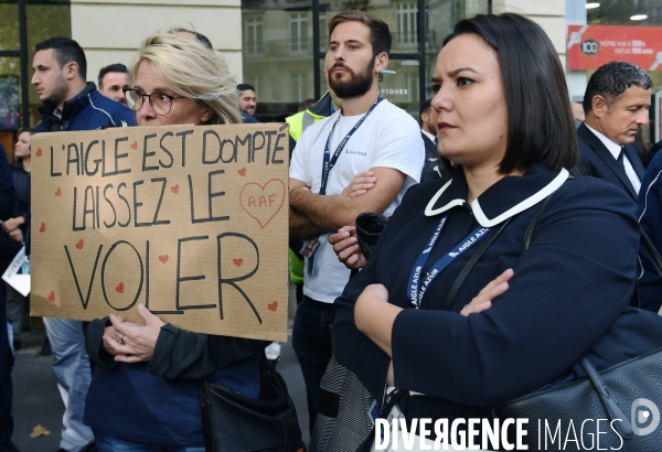 Rassemblement de salariés de la compagnie Aigle Azur