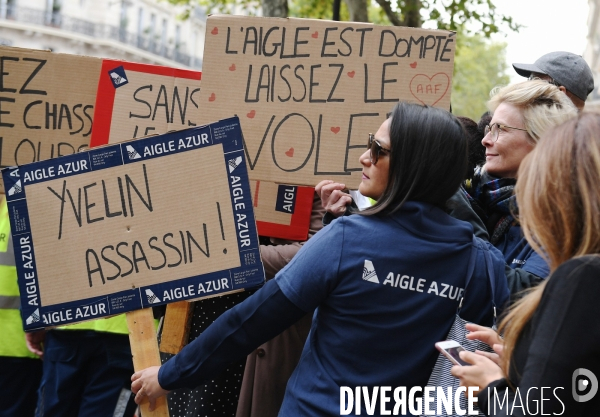 Rassemblement de salariés de la compagnie Aigle Azur