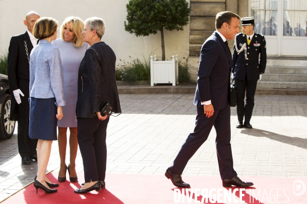 Le Président Emmanuel MACRON à la traditionnelle réception de l hôtel de Brienne.