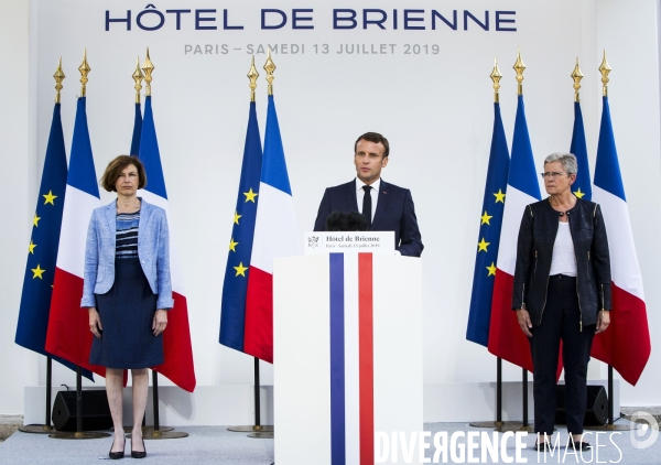 Le Président Emmanuel MACRON à la traditionnelle réception de l hôtel de Brienne.